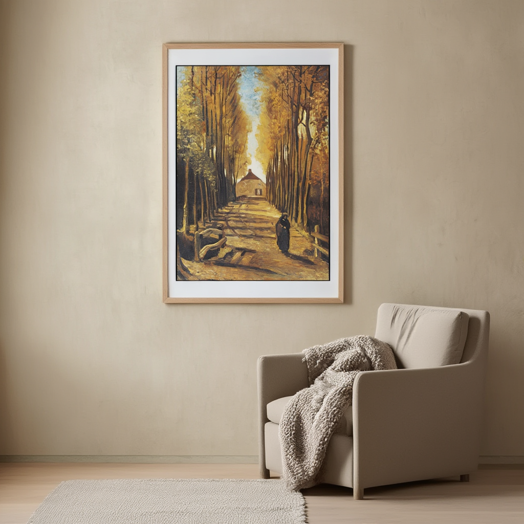 Avenue of Poplars in Autumn – Vincent van Gogh Poster | Post-Impressionist Landscape & Autumn Scene Art Print
