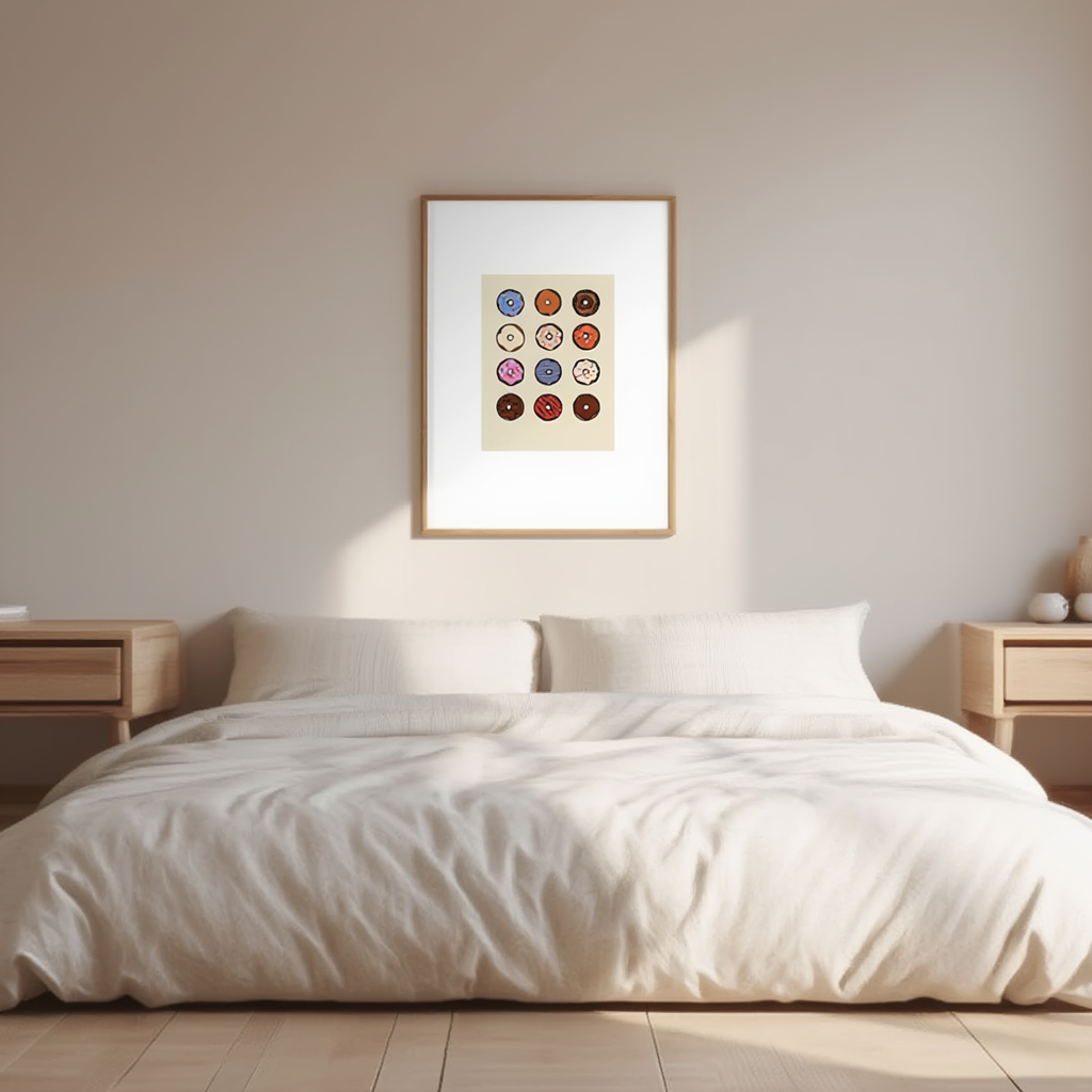 Donuts – Colorful Food Illustration Art Print