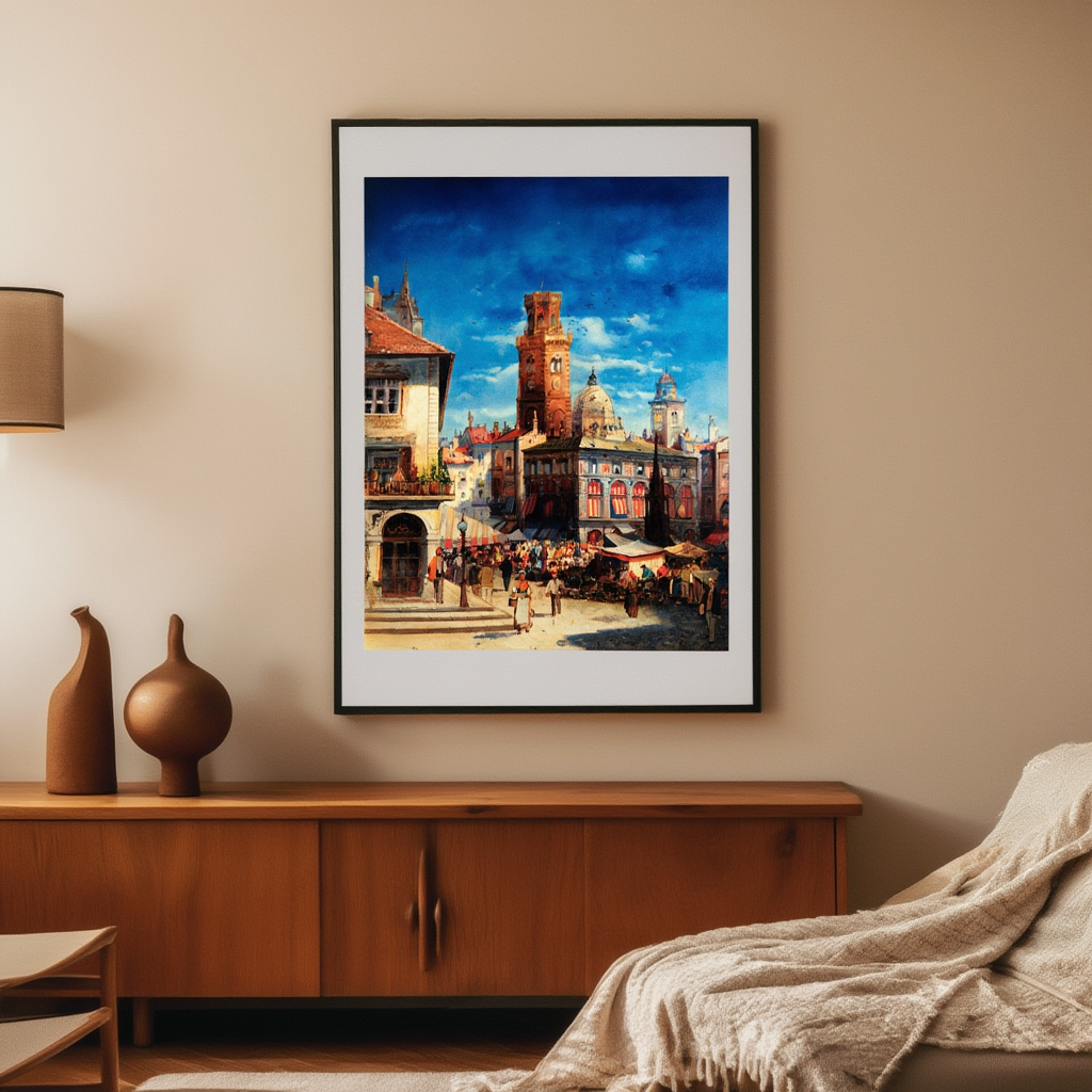 Marktplatz i Bologna