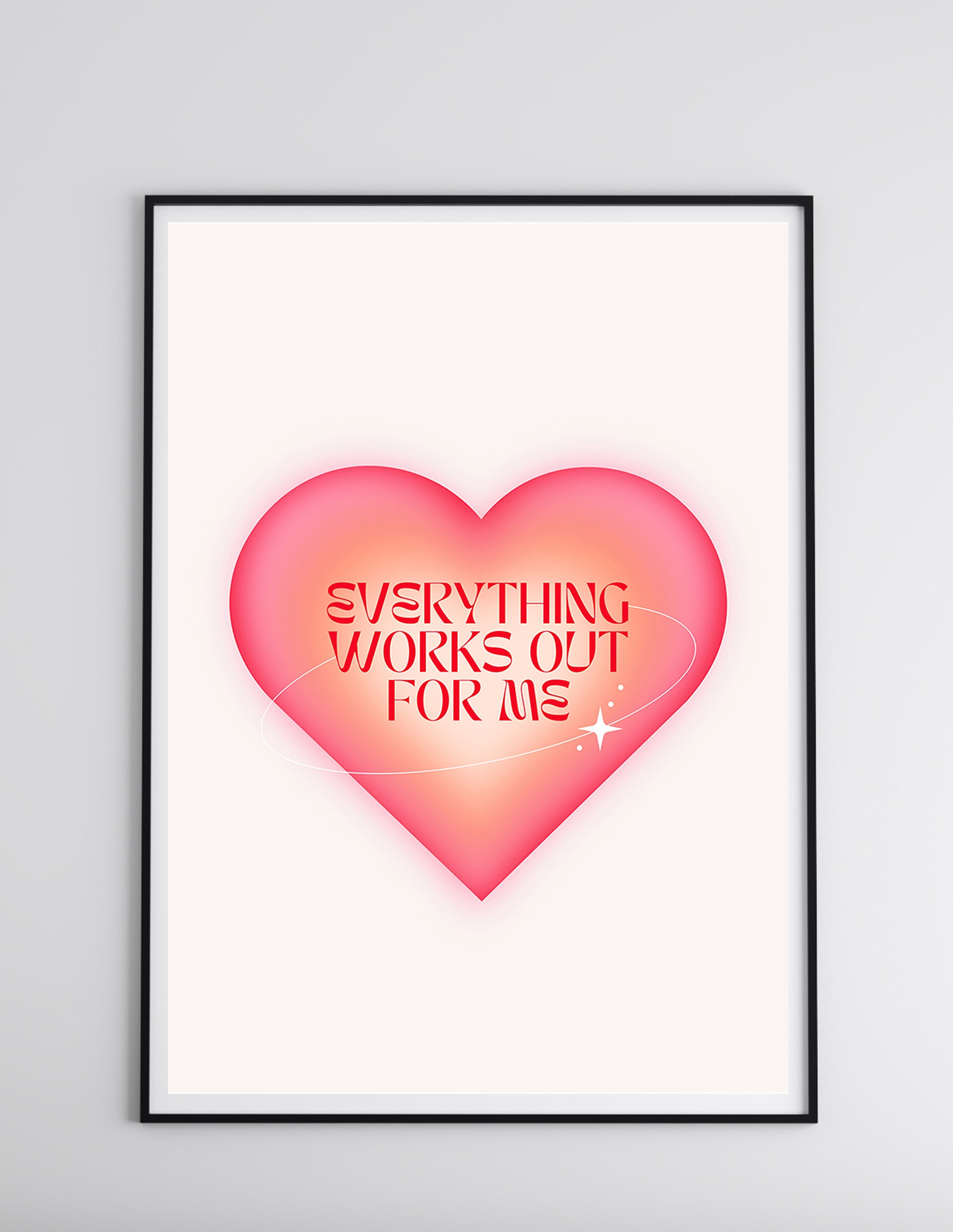 Pastel Pink Heart Love Quote Print