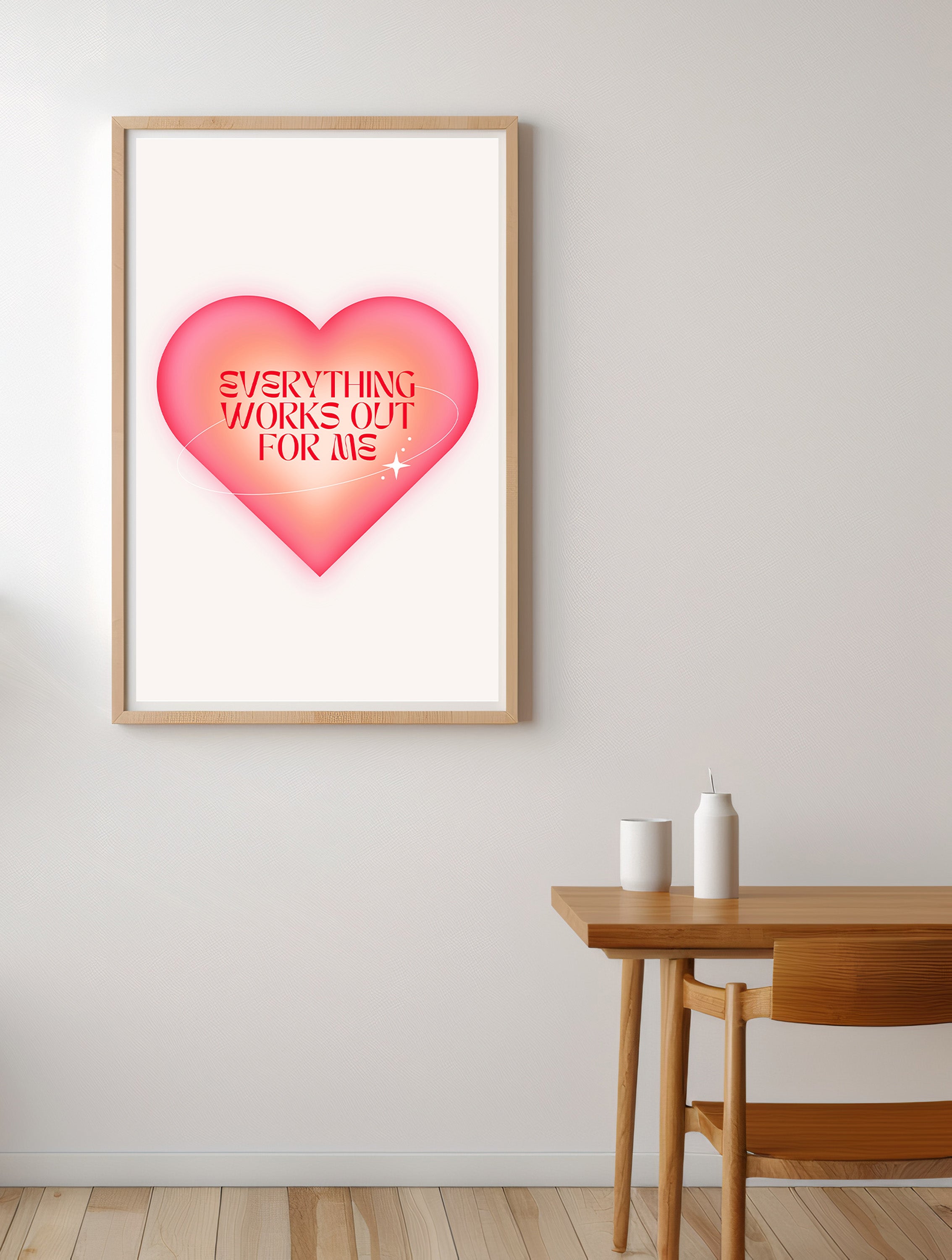 Pastel Pink Heart Love Quote Print