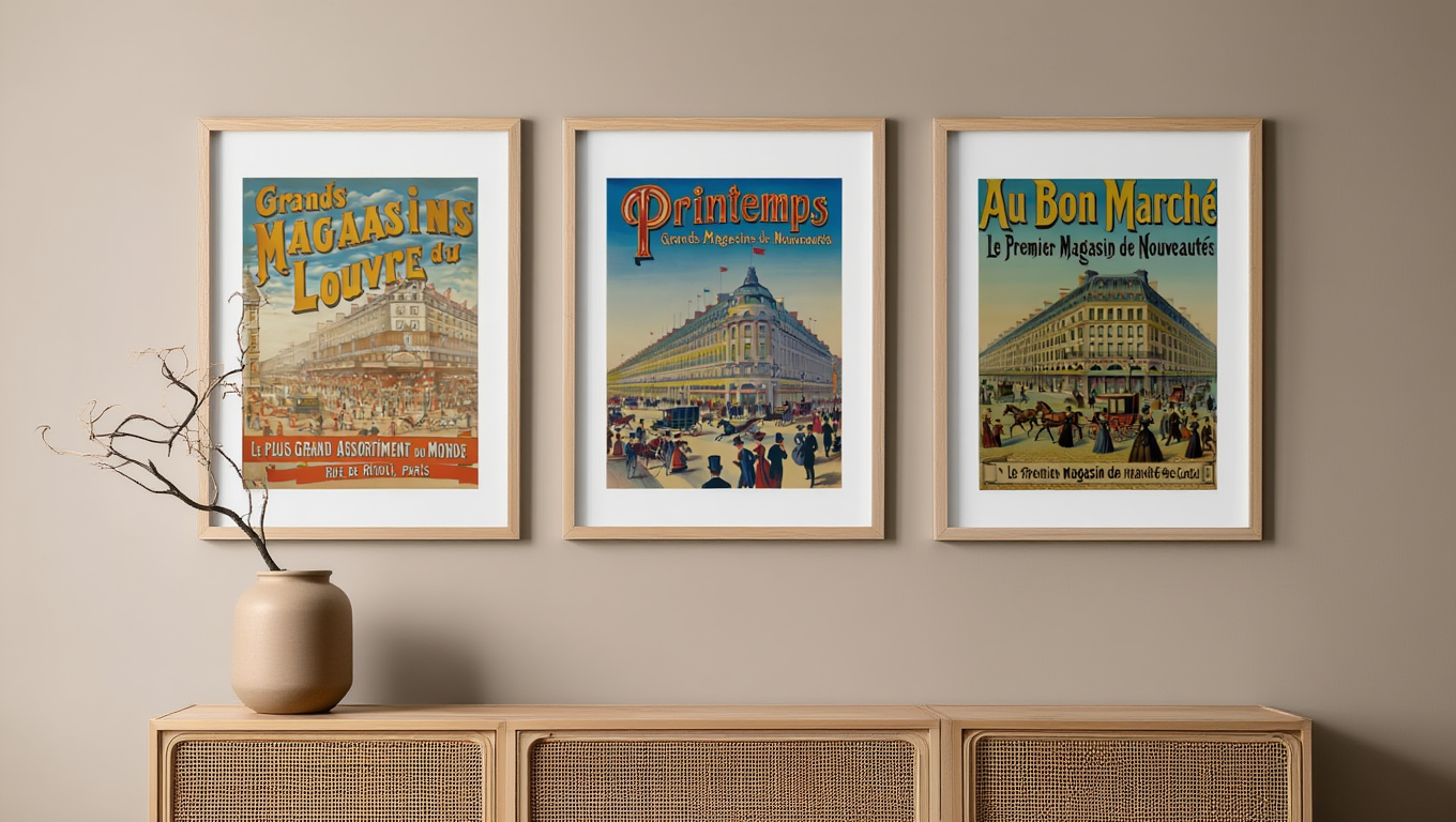 Vintage French Magazine Posters – 4 Prints | Mix & Match Wall Art