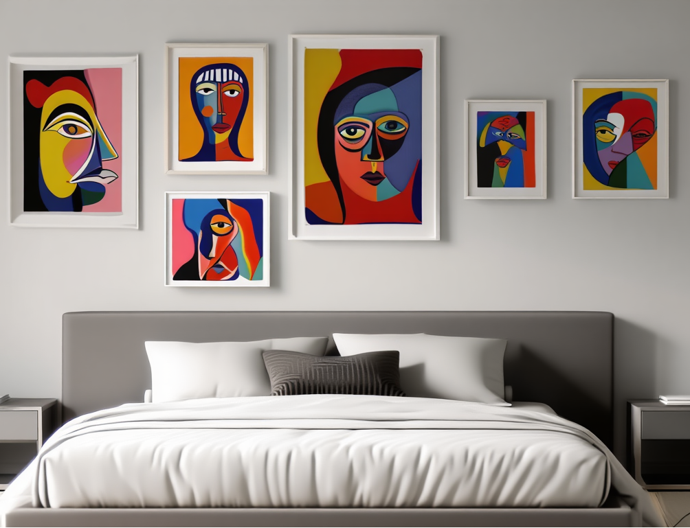 Mixed Picasso & Matisse Abstract Collection – Dining Room Set of 7