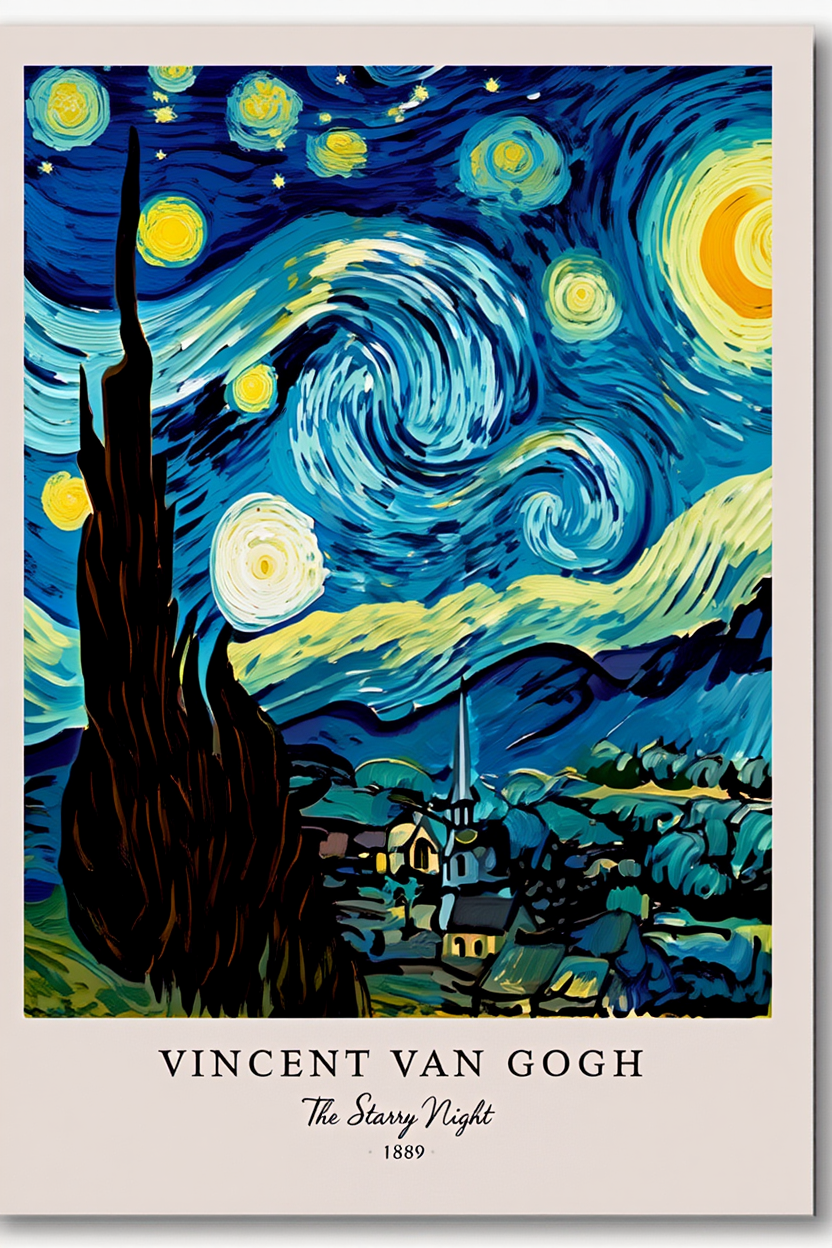 4 Van Gogh Masterpiece Prints – Elegant Gallery Wall Set