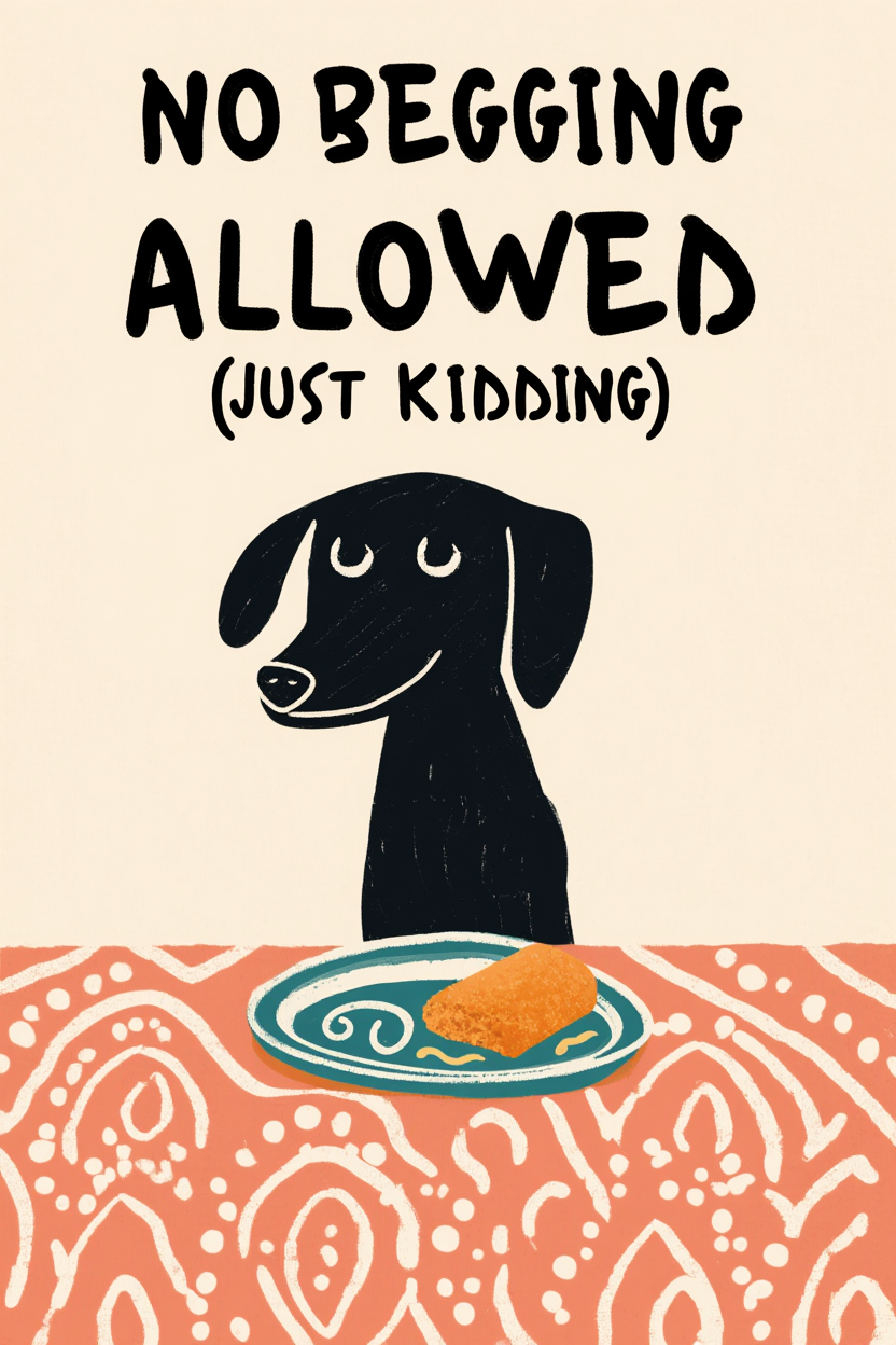 No Begging Allowed – Just Kidding! Humorous Minimalist Art Print