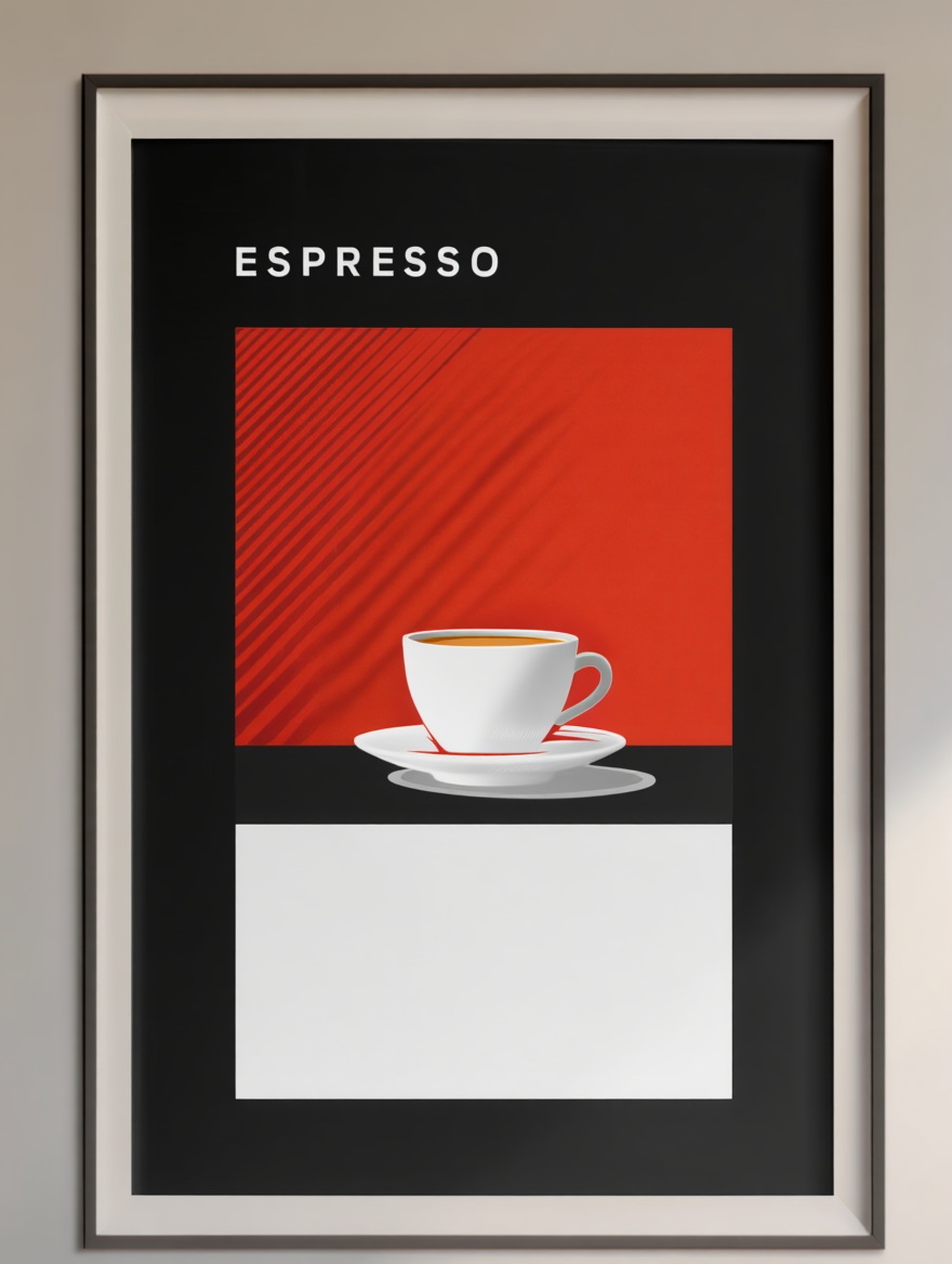 5 Espresso & Latte Coffee Posters – Minimalist Café Wall Art Prints