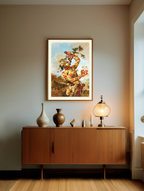 Anthropomorphic Allegory of Autumn by Giovanni Paolo Castelli – 17th Century Vintage Art Print
