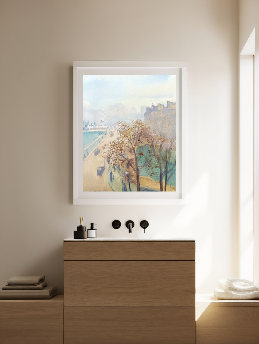 Le Pont-Neuf, Brume d’Automne by Albert Marquet – Vintage Cityscape Wall Art Print - Hakyarts