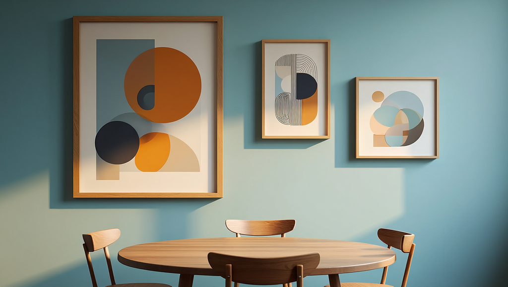 Nordic Bauhaus Mid-Century – Office Set of 3 Modern Prints