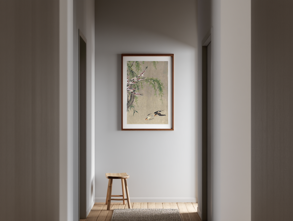 Ohara Koson - Two Barns Swallows in Flight