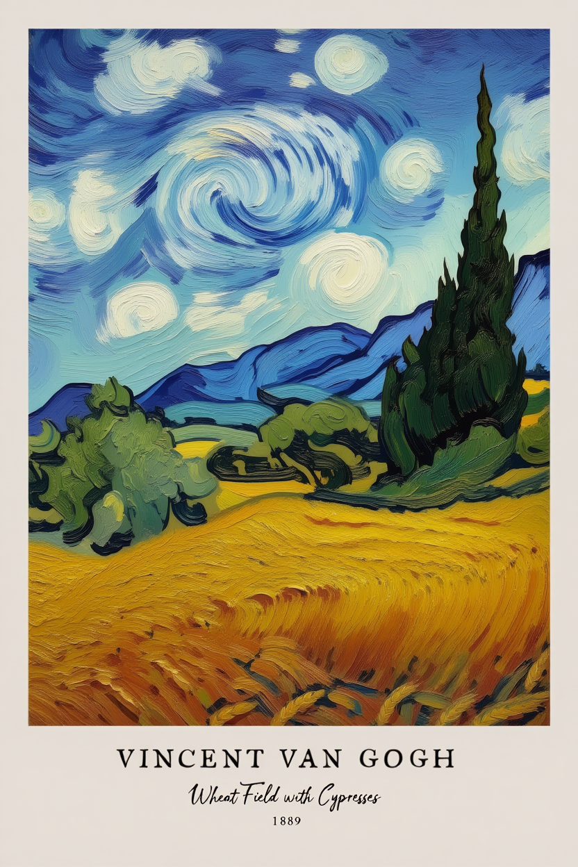 Vincent Van Gogh 4-Piece Wall Art – Classic Gallery Prints