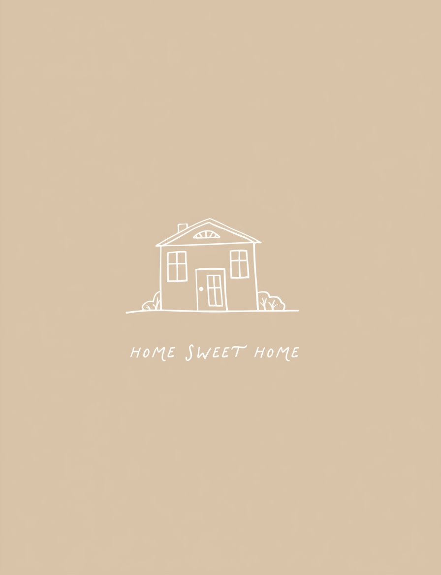 Home Sweet Home Art Print – Cozy Minimalist Wall Art for Modern Interiors