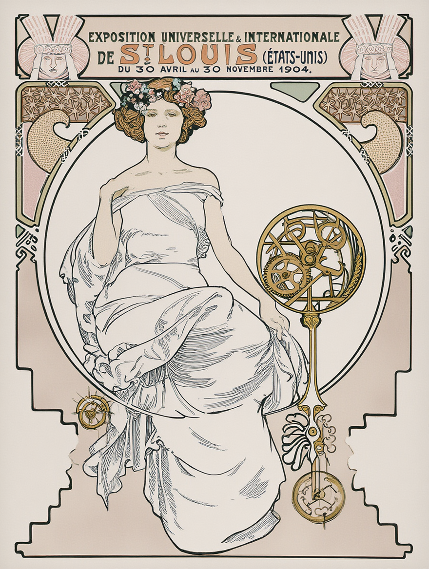 Alphonse Mucha 4-Print Collection – Art Nouveau Elegance