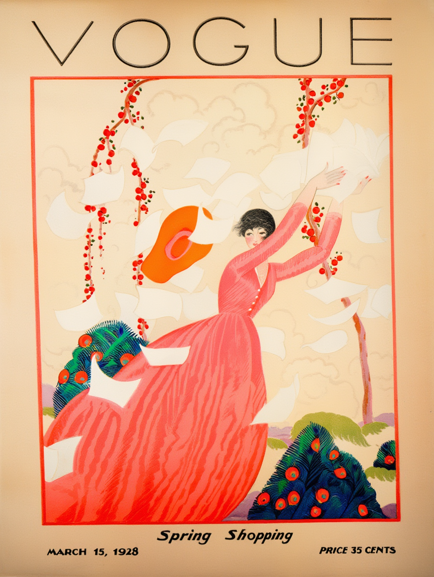 Set of 4 Vintage Vogue Cover Prints – Classic Fashion Wall Art - Hakyarts