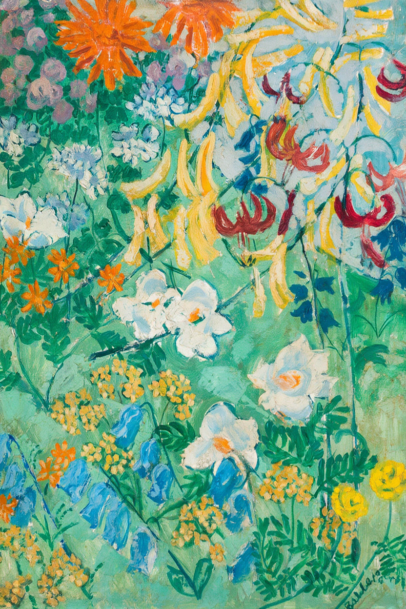 Blumen (1906) by August Babberger – Expressionist Floral Art Print