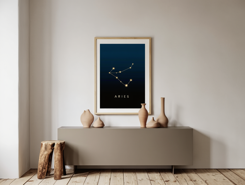 Star Sign Aries Poster | Zodiac Wall Art Print
