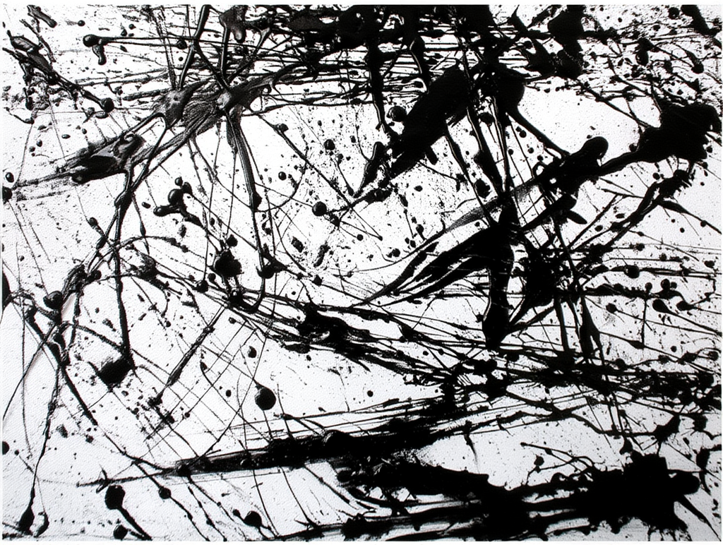 Jackson Pollock Inspired Black Liquid Splash Poster