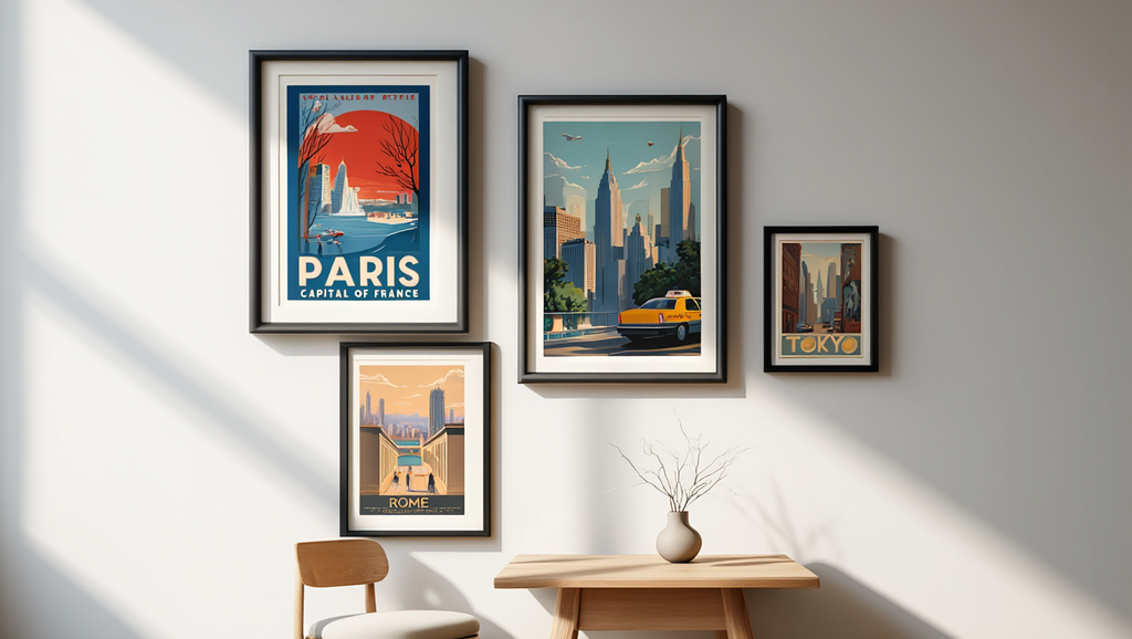 Vintage Travel Collection – Living Room Set of 4 Prints