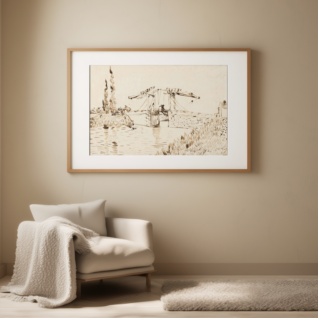 The Langlois Bridge – Vincent van Gogh Poster | Post-Impressionist Landscape & Architectural Art Print