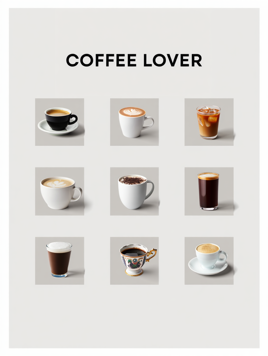 6 Coffee Posters – Minimalist Café Wall Art Prints for Espresso, Latte & More