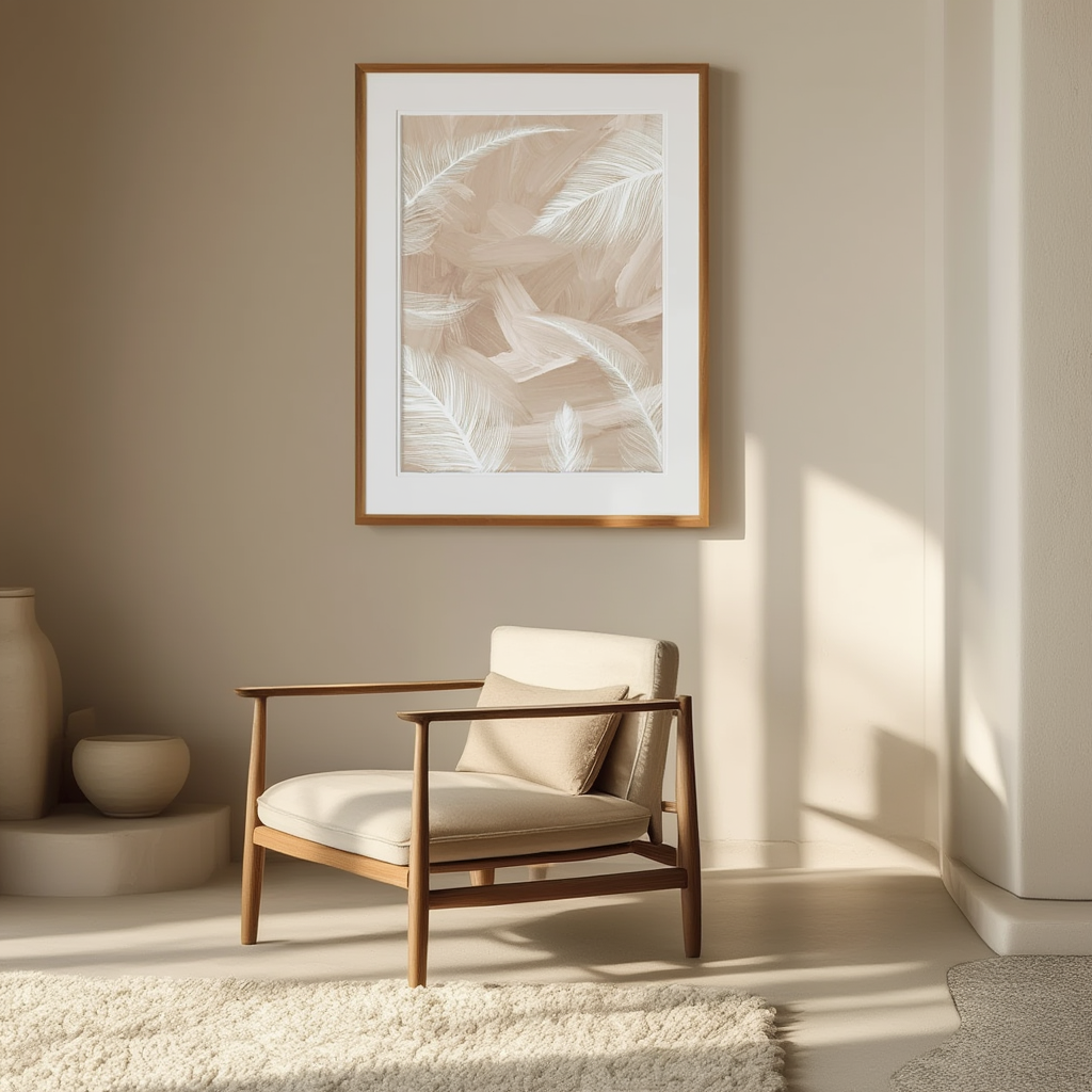 Golden Plumes Poster – Elegant Nature-Inspired Wall Art Print