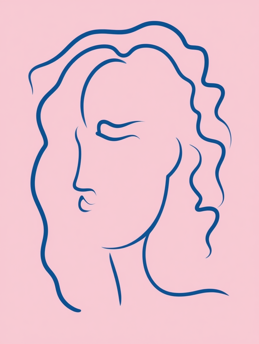 Abstract Female Face – Minimalist Art Print