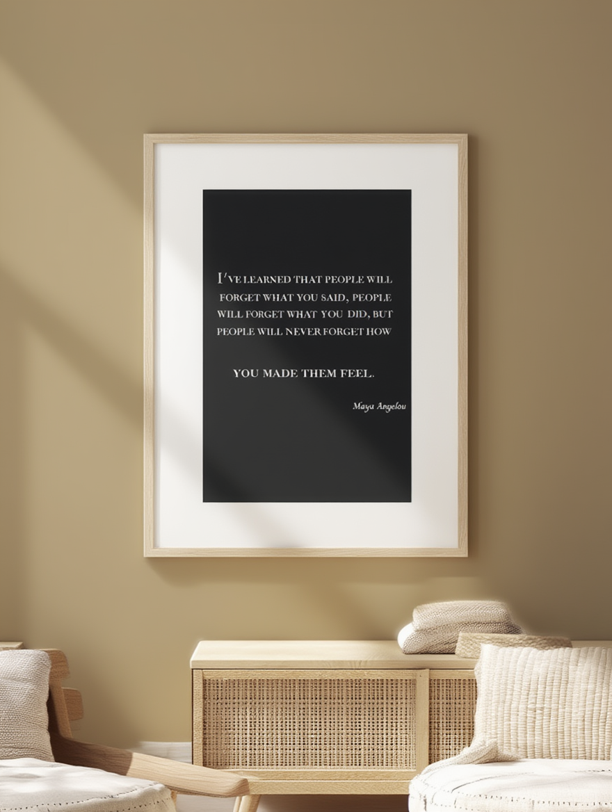 I've learned that people will forget what you said...Poster