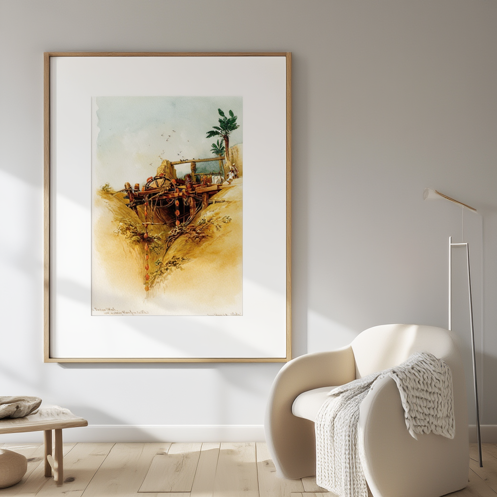 A Persian Wheel by David Roberts – 19th-Century Orientalist Architectural & Landscape Art Print - Hakyarts
