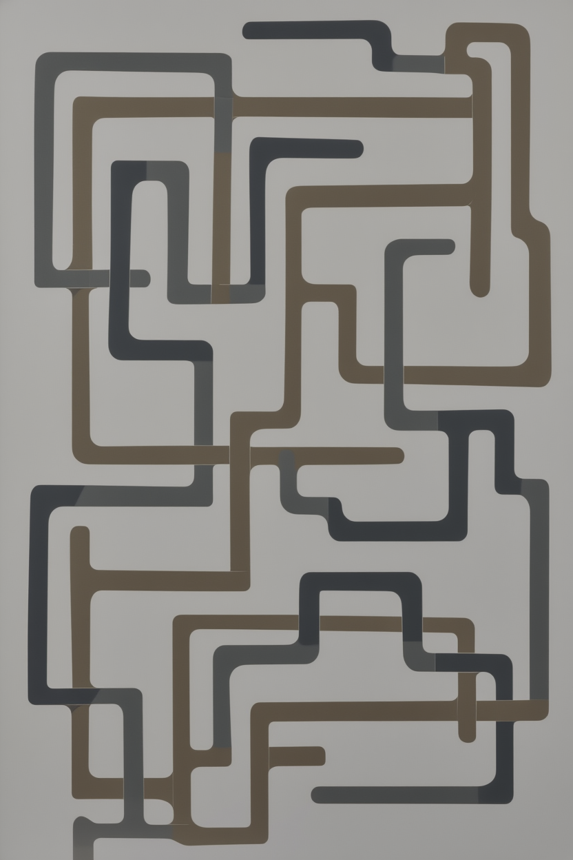 Angular Harmony – Geometric Abstract Art Print - Hakyarts