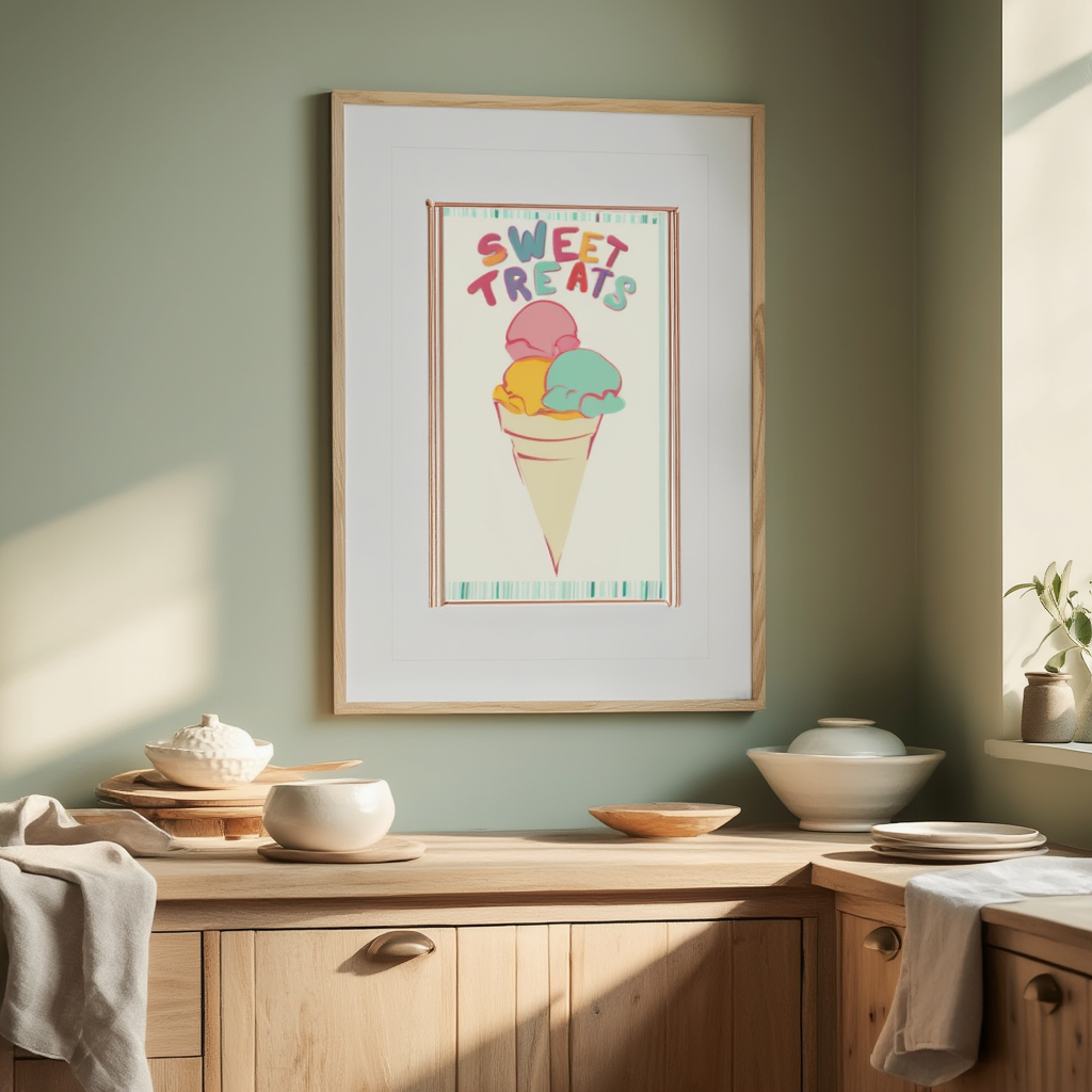 Sweet Treats – Fun Minimalist Art Print for Kitchens & Dining Spaces