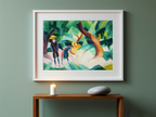 Børn med en ged – August Macke Plakat | Vintage Expressionist Kunstprint