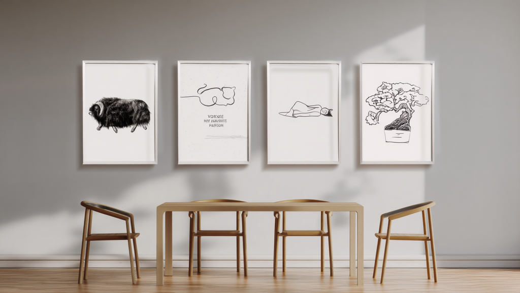 Contemporary Minimalist Wall Art – 4 Print Set