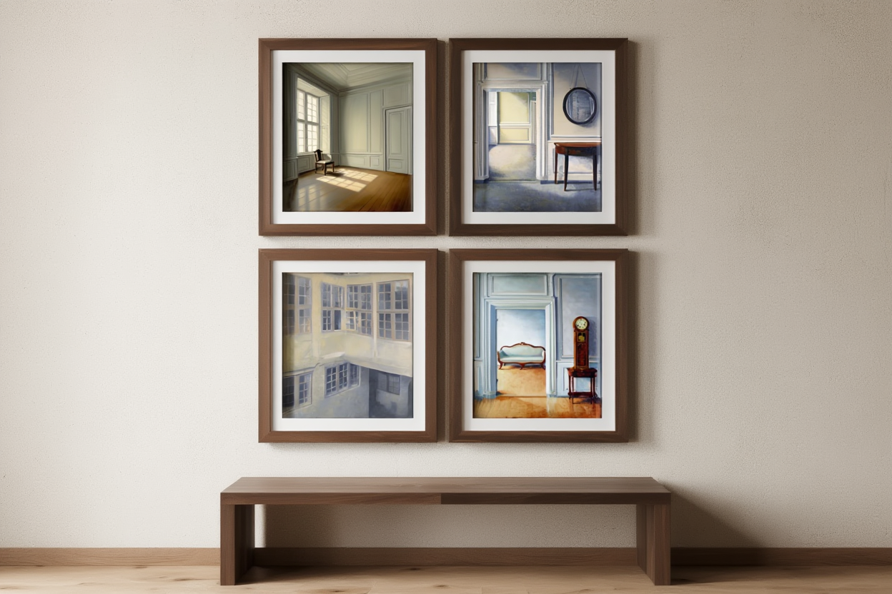 Hammershøi Quiet Spaces – 4 Prints Mix & Match