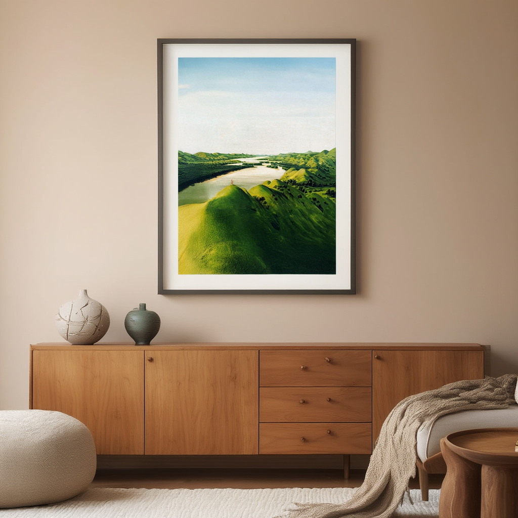 River Bluffs, 1320 Miles Above St. Louis (1832) by George Catlin – Vintage American Landscape Art Print