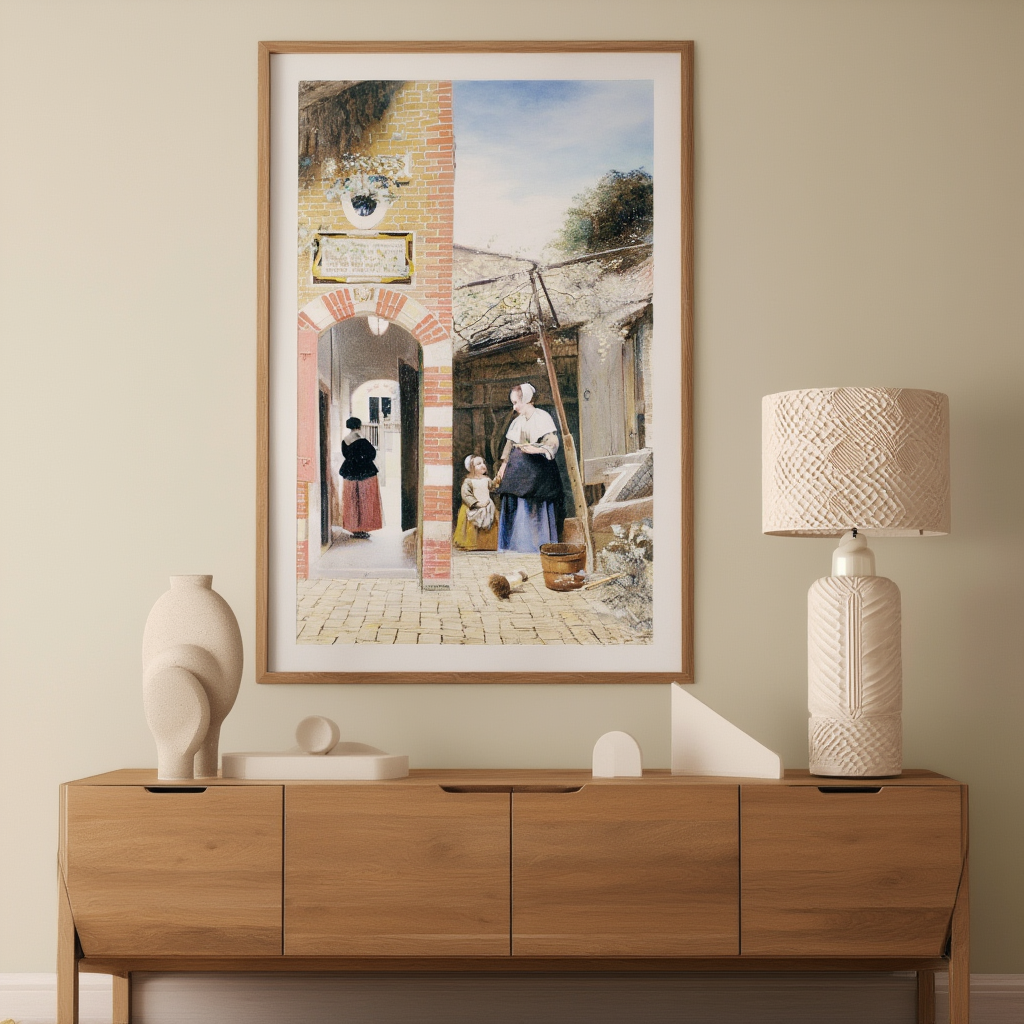The Courtyard of a House in Delft by Pieter de Hooch