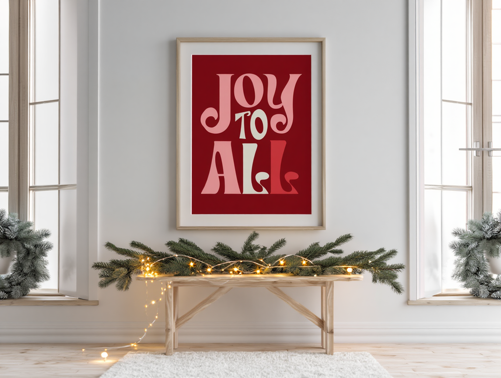 Joy To All – Red Christmas Poster
