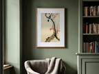 Bullfinch on Flowering Tree – Ohara Koson Poster | Japanese Nature Art Print - Hakyarts