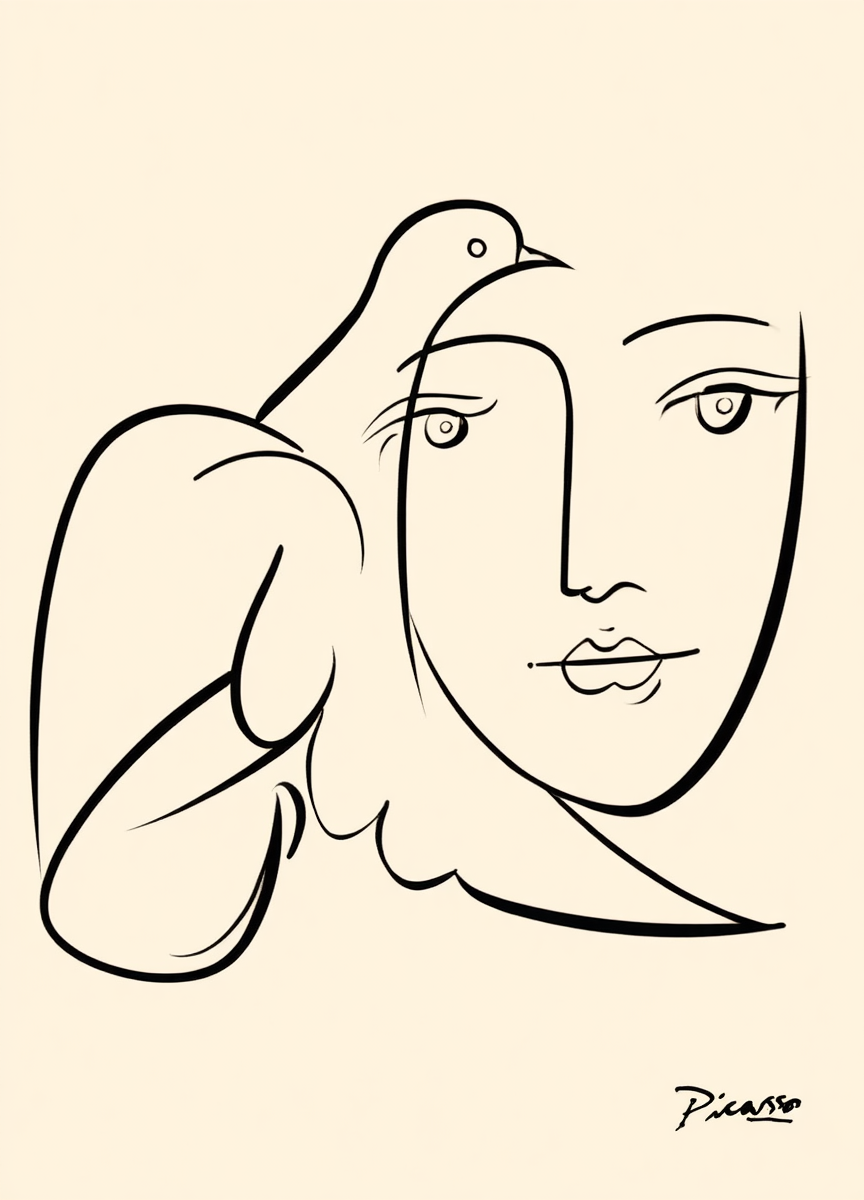 Woman with Dove – Pablo Picasso (1955) | Modern Art Print