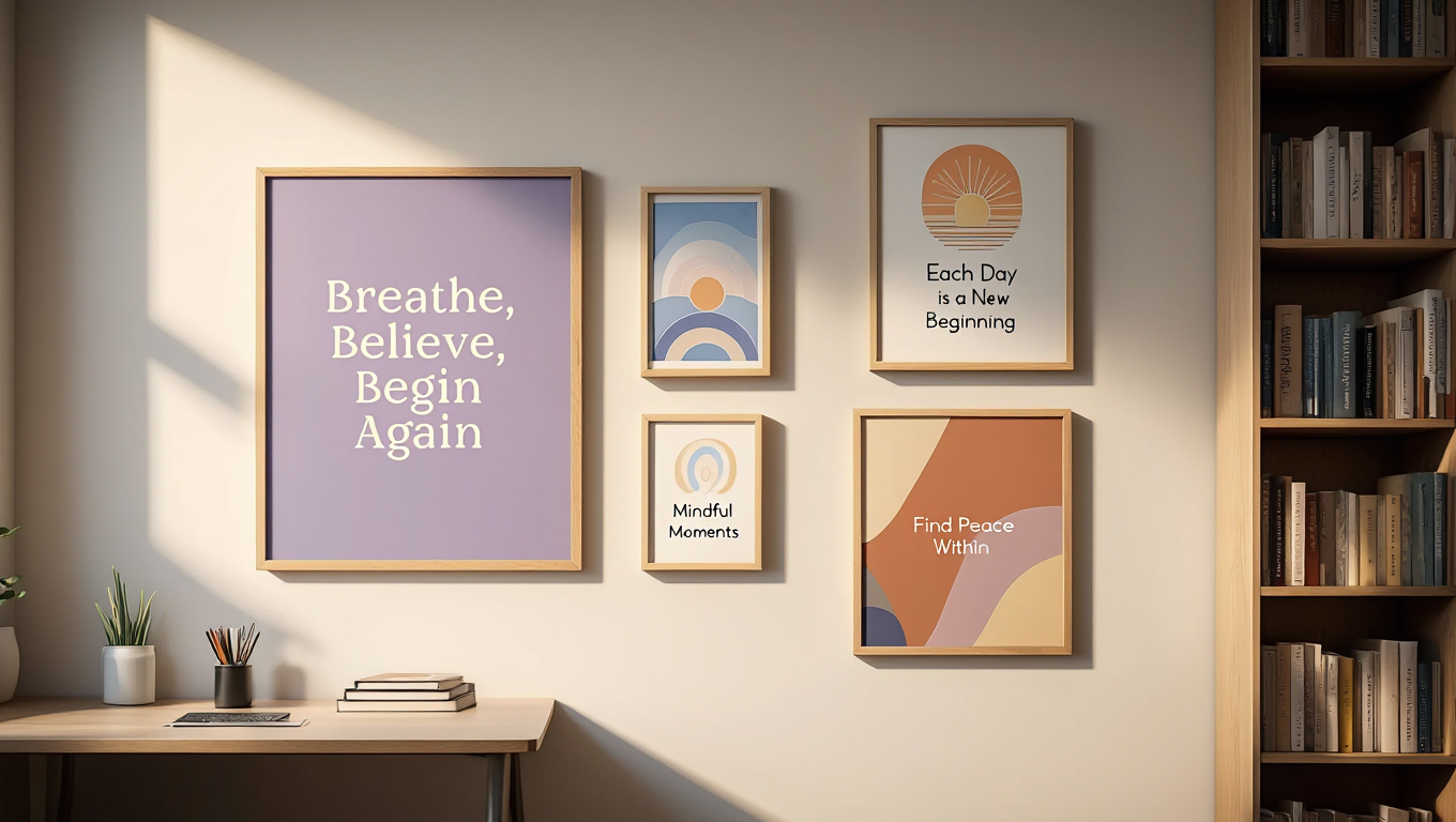 Mental Health Wall Art – Counselor Office Set of 5
