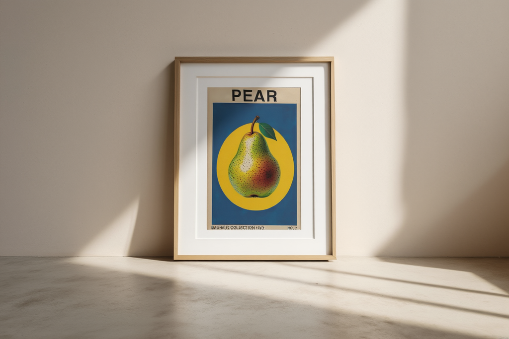 Bauhaus Pear Art Print – Modern Geometric Minimalist Wall Décor