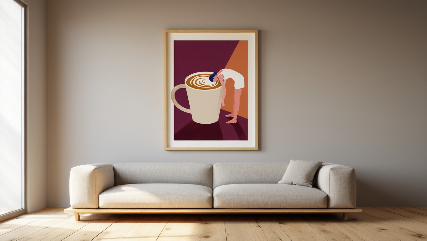 Head in Macchiato – Minimalist Single Print