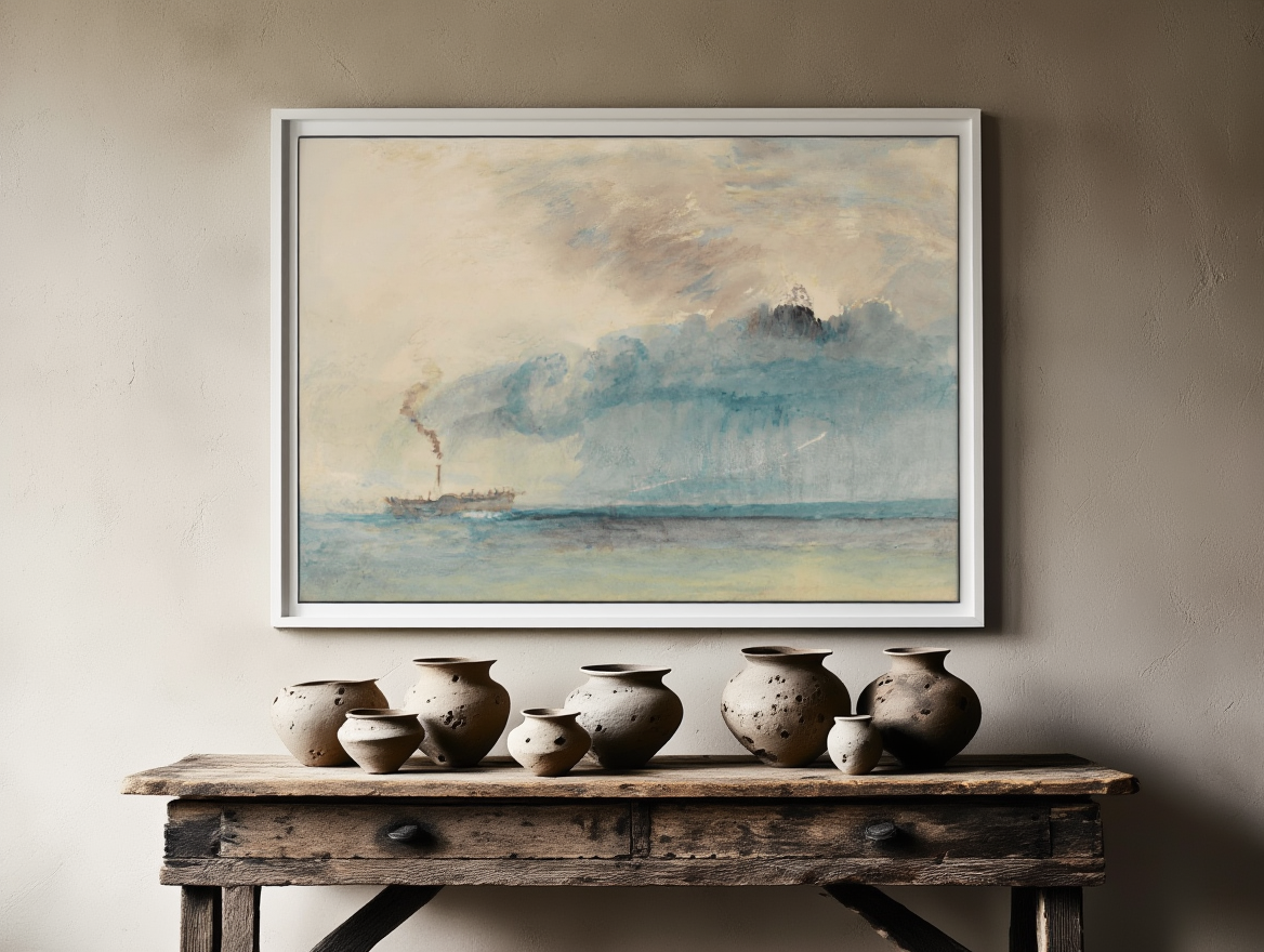 William Turner - A Paddle-Streamer in a Storm