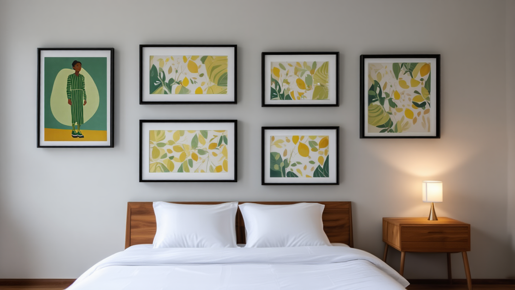 Green Striped Girl – Set of 5 Modern Art Prints