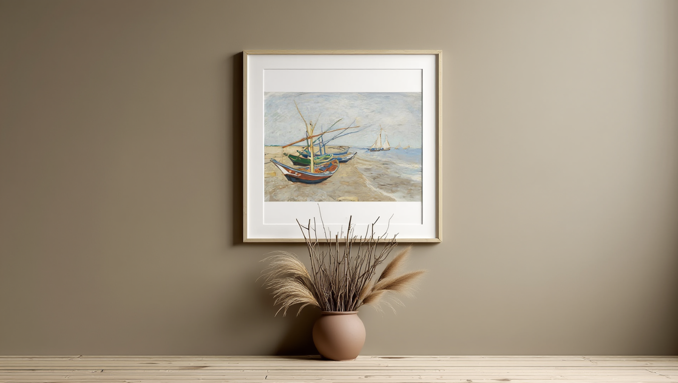 Vincent Van Gogh - Fishing Boats on the Beach at Saintes-Maries