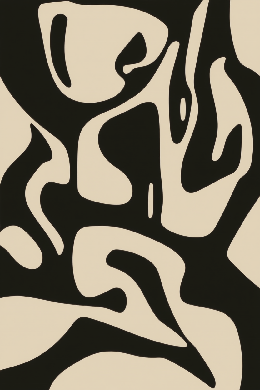 Shadowed Foliage – Monochrome Botanical Art Print