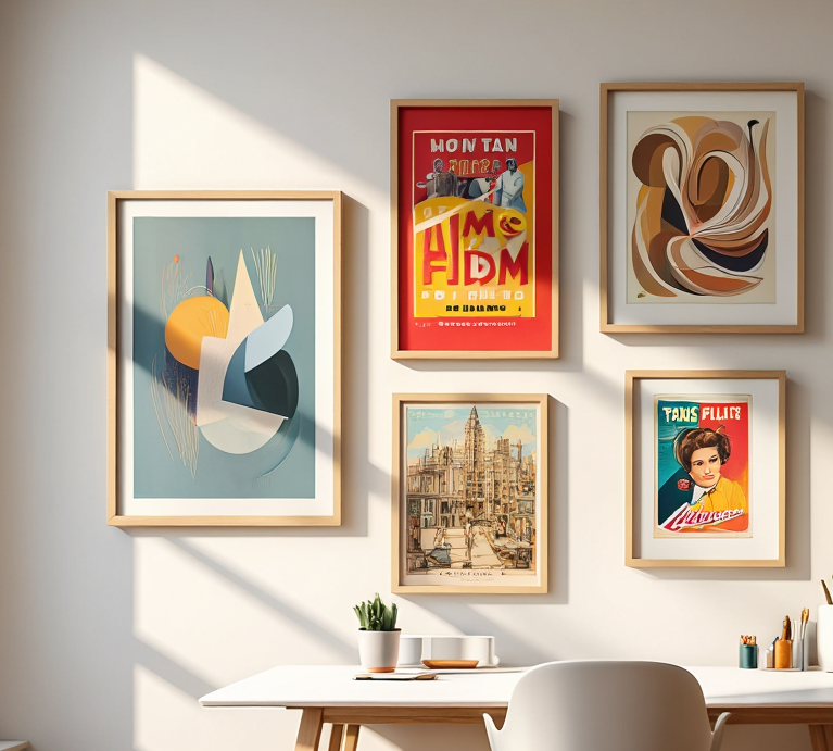 Mixed Abstract Pop Vintage Collection – Dining Room Set of 5