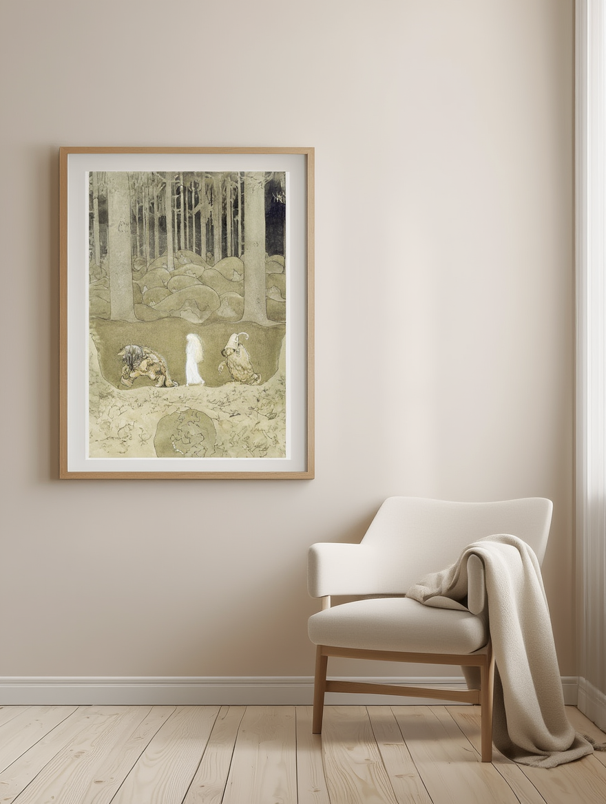 The Princess and the Trolls – Mythical Illustration Art Print