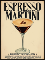 Set of 3 Espresso Martini Cocktail-Inspired Prints – Minimalist Bar Wall Art - Hakyarts