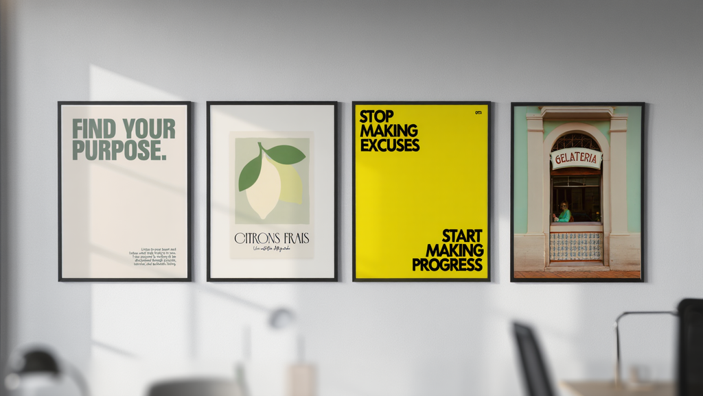 Abstract Geometric Positivity – 5 Modern Wall Art Prints