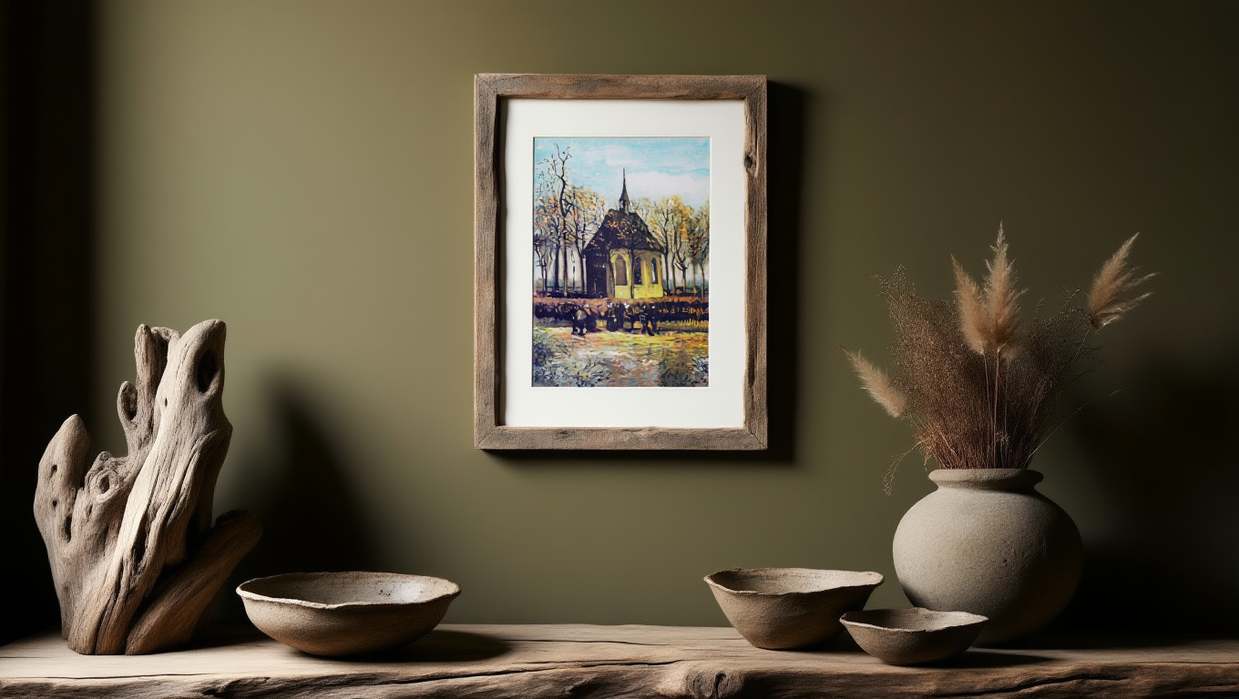 The Church of Nuenen with Churchgoers